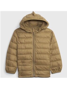 GAP Primaloft Kids Lightweight Hooded Puffer Jacket - Tan